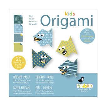 Faltpapier Origami Fisch 15x15