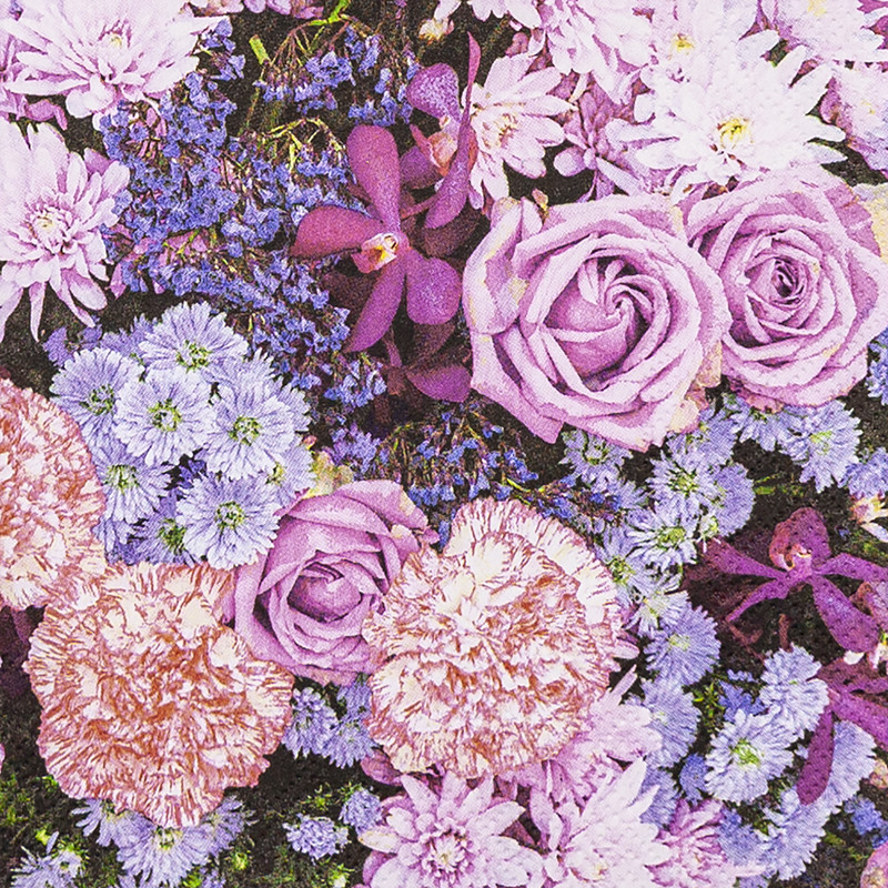 Serviette 25cm Flowers lilac