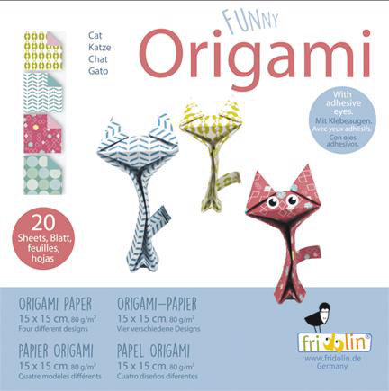 Faltpapier Origami Funny Katzen 15x15