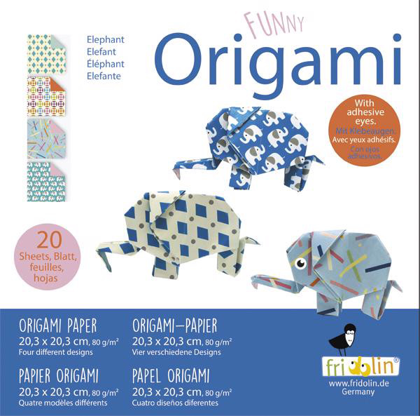 Faltpapier Origami Funny Elefant 20x20