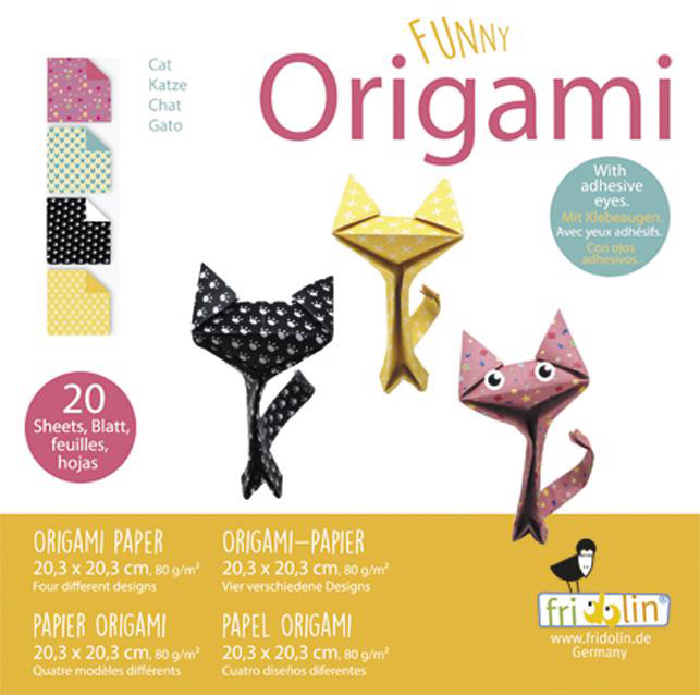 Faltpapier Origami Funny Katzen 20x20
