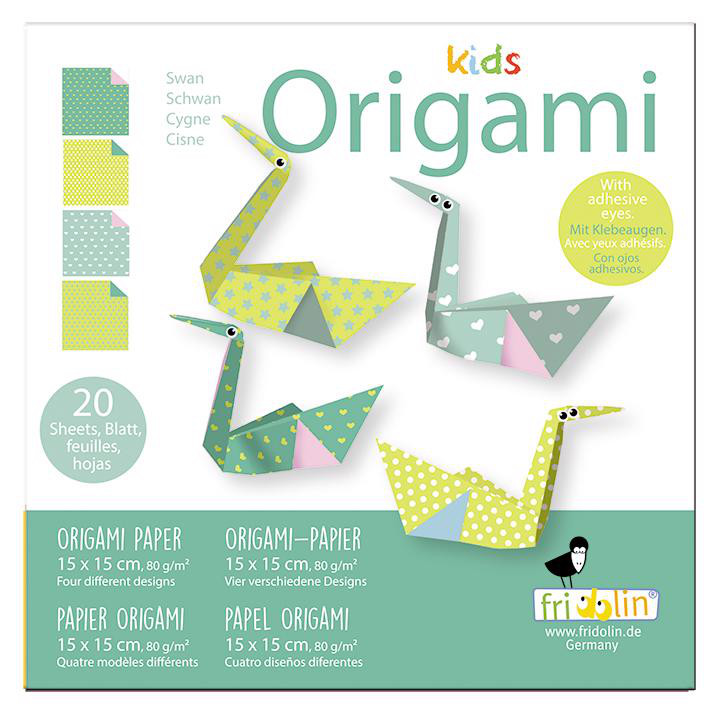 Faltpapier Origami Schwan 15x15