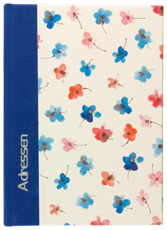 Adressbuch A6 Fleurs, weiss mit Blumen