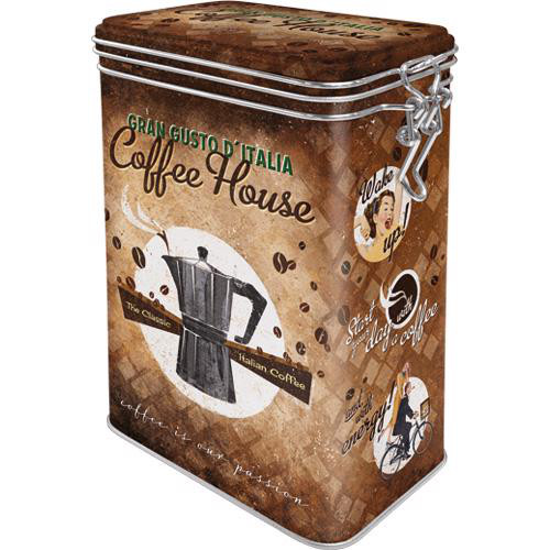 Clip Top Box Coffee House,11x18x8