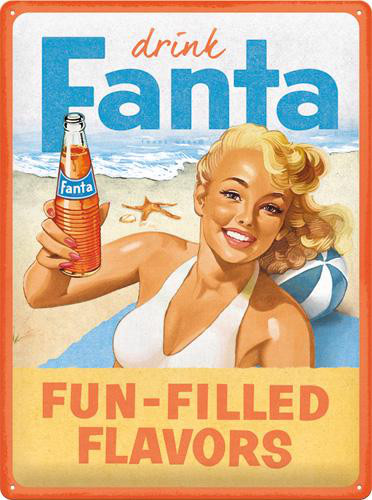 Schild Fanta beach girl 30x40cm