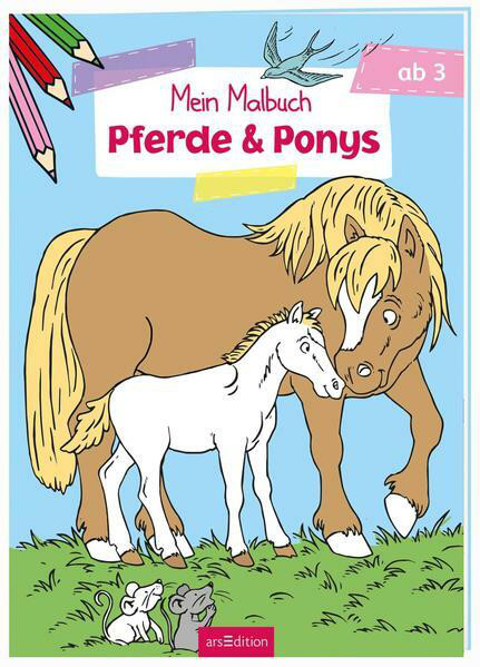 Malbuch A4 - ab 3 Jahren - Pferde & Ponys