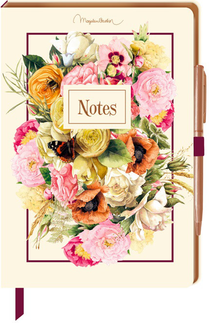 Notizbuch+Kugels.Blüten Bastin
